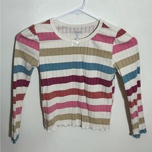 Girls Striped Long Sleeve Top